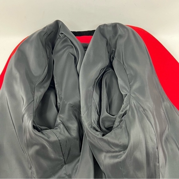 Talbots Womens Red Wool Black Velvet Collar Fitted Blazer Jacket Size 16 Pockets - Picture 10 of 10